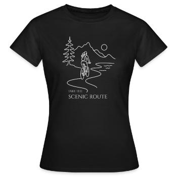 montagnes cyclistes Prendre la Route Panoramique - T-shirt Femme - noir - Devant - AI Model Female 172 dark (172cm)