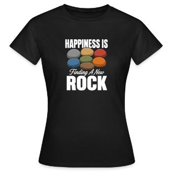 Le bonheur, c’est trouver une nouvelle géologie rocheuse drôle - T-shirt Femme - noir - Devant - AI Model Female 172 dark (172cm)