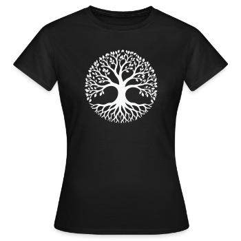 Tree of Life Silhouette Circle - Women's T-Shirt - black - Front - AI Model Female 172 dark (172cm)