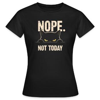 The Cat Says Nope! - Women's T-Shirt - black - Front - AI Model Female 172 dark (172cm)