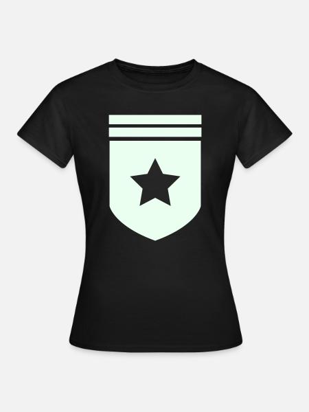 Abzeichen Stern - Frauen T-Shirt - Schwarz