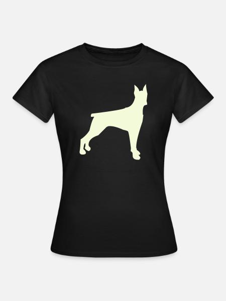 Hundesilhouette im Minimalstil - Frauen T-Shirt - Schwarz