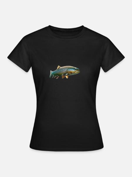 Forelle fischen - Frauen T-Shirt - Schwarz