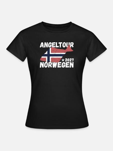 Heilbutt Angeltour Norwegen 2027 - Frauen T-Shirt - Schwarz