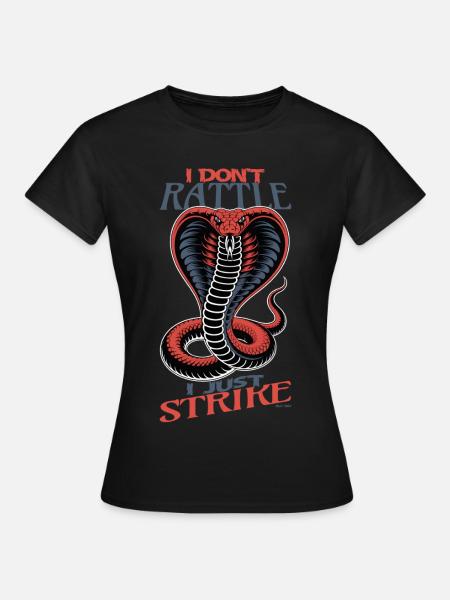 Rot-graues Kobra-Schlagdesign - Frauen T-Shirt - Schwarz