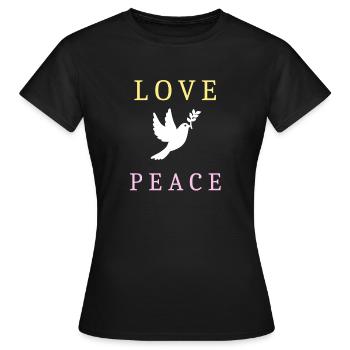 Love peace dove - Frauen T-Shirt - Schwarz - Vorne - AI Model Female 172 dark (172cm)