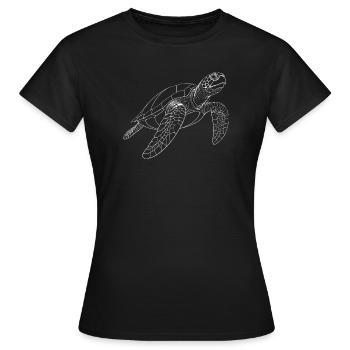 Linien-Schildkröte im Ozean - Frauen T-Shirt - Schwarz - Vorne - AI Model Female 172 dark (172cm)