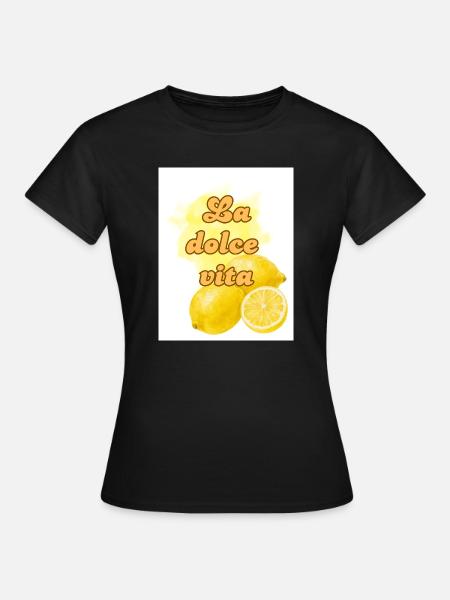 Zitrus Lebensfreude Design - Frauen T-Shirt - Schwarz