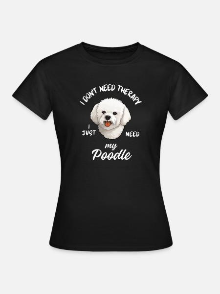 Weißpudel-Liebhaber - Frauen T-Shirt - Schwarz