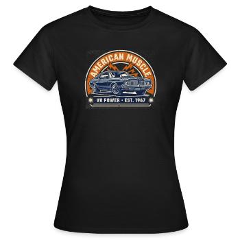 American Muscle Car V8 Retro - Frauen T-Shirt - Schwarz - Vorne - AI Model Female 172 dark (172cm)