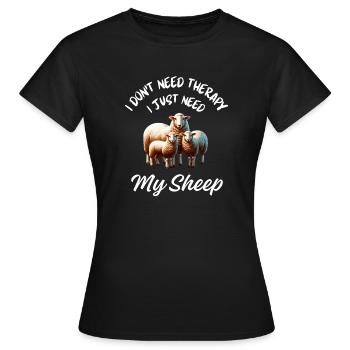 Realistische Schafs-Schaf-Lammer - Frauen T-Shirt - Schwarz - Vorne - AI Model Female 172 dark (172cm)