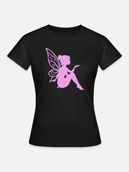 Zarte Feenheldin mit Flügeln - Frauen T-Shirt - Schwarz