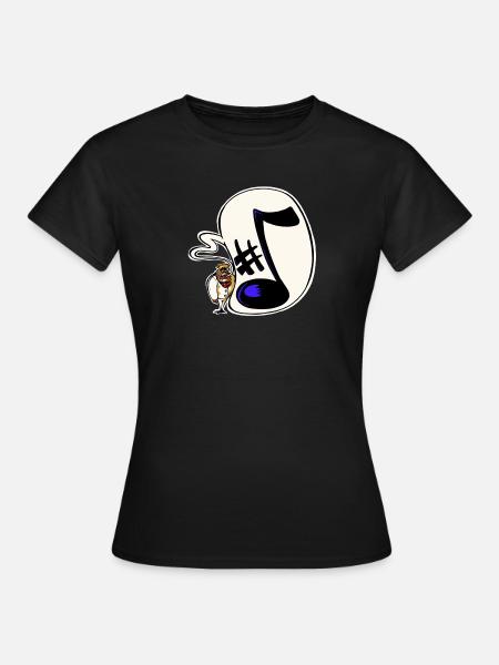 Opernsängerin und große Note - Frauen T-Shirt - Schwarz