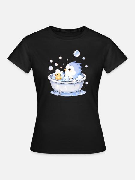 Pieps badet - Frauen T-Shirt - Schwarz