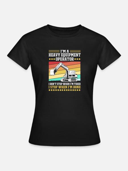 Baustelle Baggerfahrer Baggern - Frauen T-Shirt - Schwarz