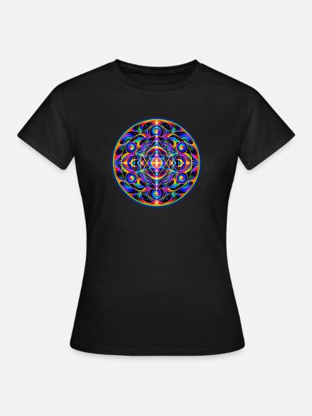 Geometrie Mandala - Frauen T-Shirt - Schwarz