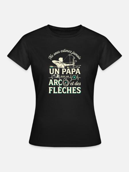 Papa Bogenschütze Leidenschaft - Frauen T-Shirt - Schwarz