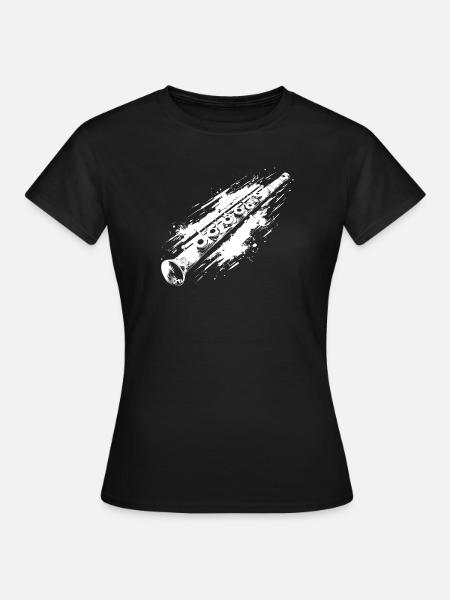 Flöte Graffiti - Frauen T-Shirt - Schwarz