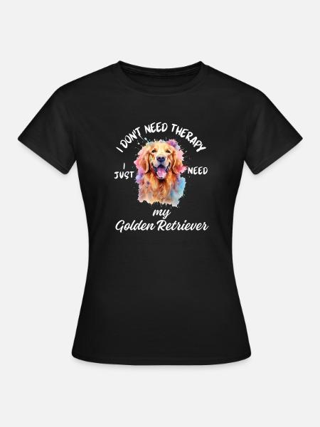Bunter Golden Retriever Splash - Frauen T-Shirt - Schwarz