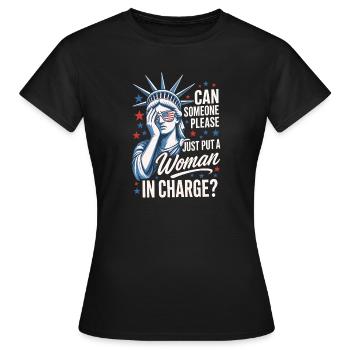  Put A Woman In Charge Statue Of Liberty Facepalm - Frauen T-Shirt - Schwarz - Vorne - AI Model Female 172 dark (172cm)