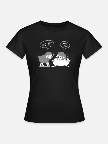 Schafbad Spa Humor - Frauen T-Shirt - Schwarz