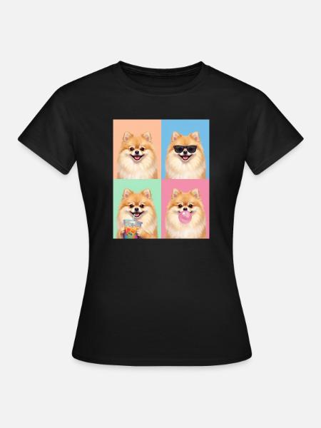 Hunde Zwergspitz Hund - Frauen T-Shirt - Schwarz