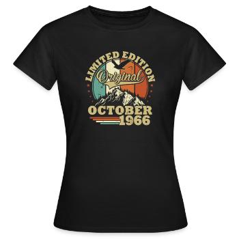 Original Oktober 1966 60. Geburtstag Vintage - Frauen T-Shirt - Schwarz - Vorne - AI Model Female 172 dark (172cm)