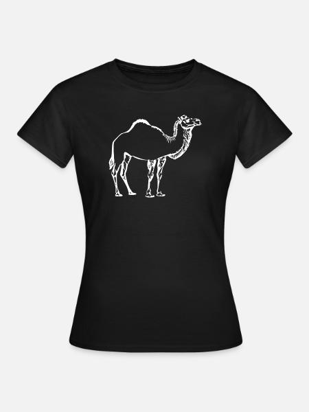Kamel weiß Geschenk - Frauen T-Shirt - Schwarz