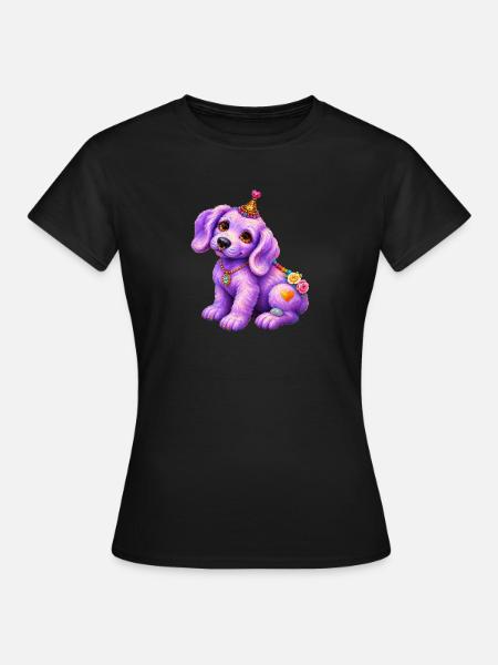 Fliederkleiner Welpe - Frauen T-Shirt - Schwarz