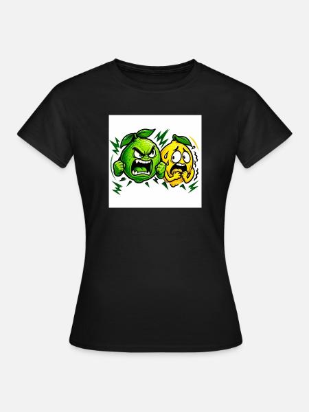 Wütende Limette & Zitrone - Frauen T-Shirt - Schwarz