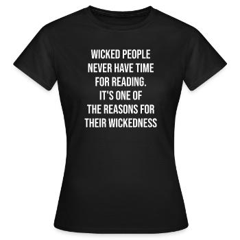 Wicked Readers Zitat-Tee - Frauen T-Shirt - Schwarz - Vorne - AI Model Female 172 dark (172cm)