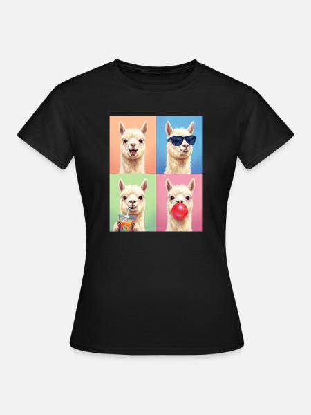 Alpakas Alpaka - Frauen T-Shirt - Schwarz