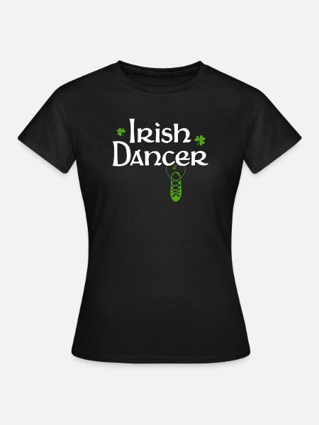 White Irish Dancer Schild - Frauen T-Shirt - Schwarz