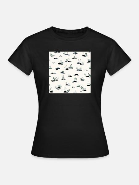 Japanisches Muster, inspiriert vom Iwagumi-Aquascaping - Frauen T-Shirt - Schwarz