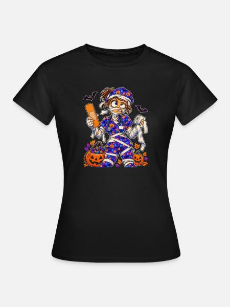 Halloween-Mumie Medizinerin - Frauen T-Shirt - Schwarz