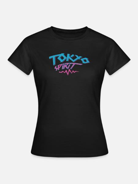 Tokio Spirit Neon-Graffiti - Frauen T-Shirt - Schwarz