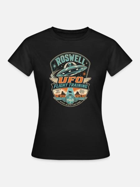 ROSWELL UFO FLIGHT TRAINING - Frauen T-Shirt - Schwarz