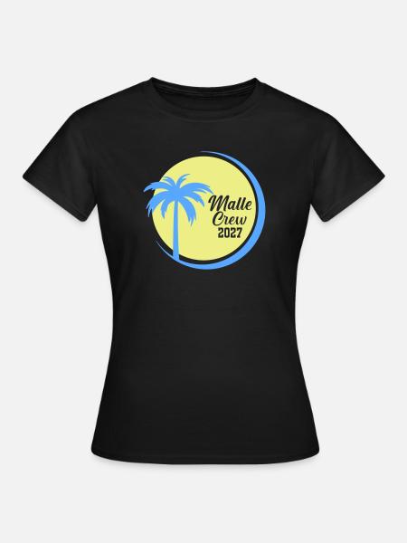 Malle Crew 2027 Palmen Circle - Frauen T-Shirt - Schwarz