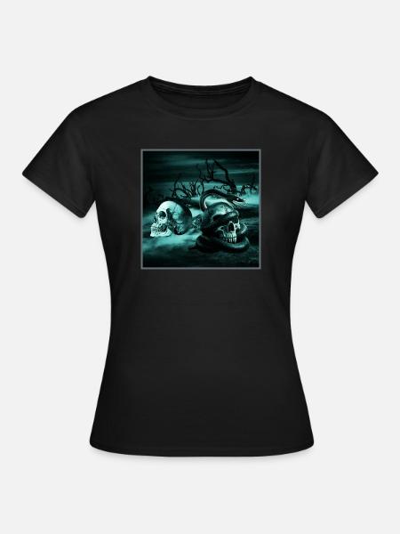 Swamp Goth Totenkopf Sumpf Graphic Tee - Frauen T-Shirt - Schwarz
