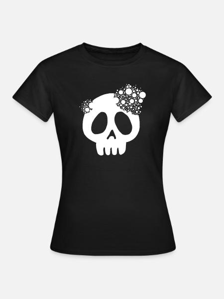 Weißer Schädel und Auflösung - Frauen T-Shirt - Schwarz