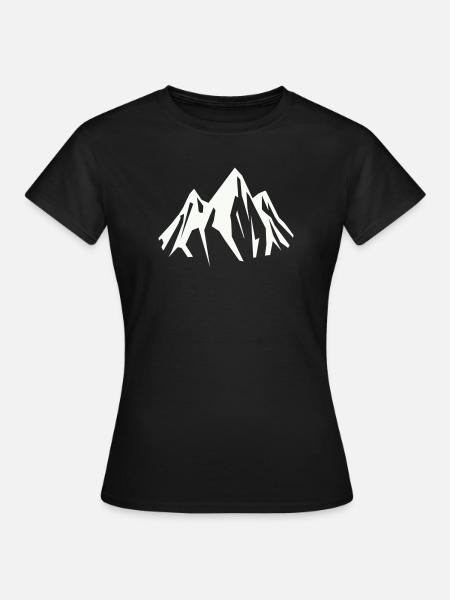 Spitzengipfel Silhouette - Frauen T-Shirt - Schwarz