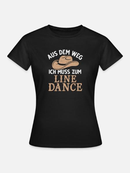 Line Dance Country Linedance Tanzen Cowboyhut - Frauen T-Shirt - Schwarz