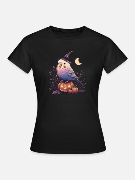 Wellensittich Halloween - Frauen T-Shirt - Schwarz
