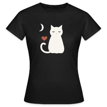 Halloween Katze Damen - Frauen T-Shirt - Schwarz - Vorne - AI Model Female 172 dark (172cm)