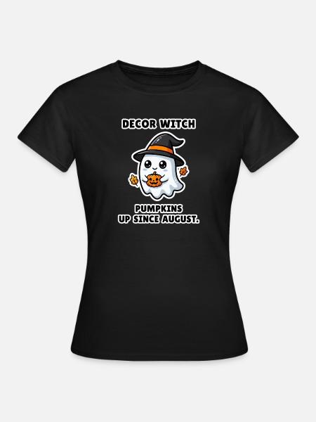 Dekorationshexe – lustiger Halloween-Hexengruppen-Kürbis - Frauen T-Shirt - Schwarz