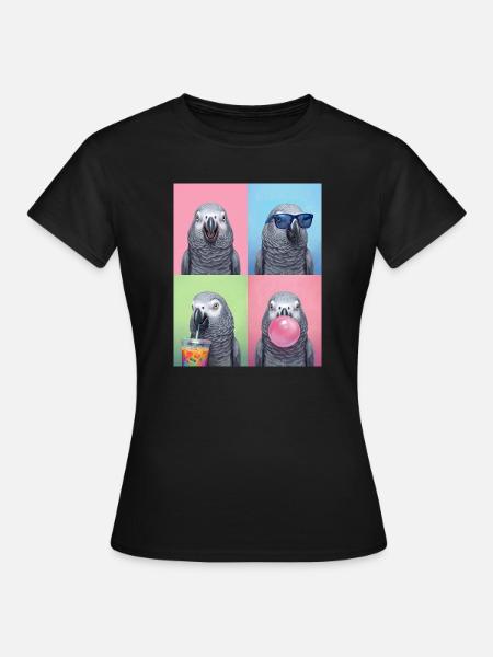 Graupapageien Graupapagei - Frauen T-Shirt - Schwarz