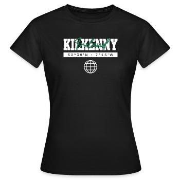 Kilkenny Irland Koordinaten Reise Souvenir - Frauen T-Shirt - Schwarz - Vorne - AI Model Female 172 dark (172cm)
