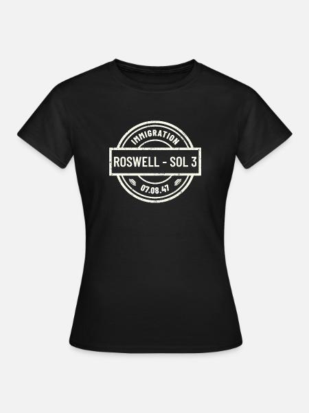 Roswell 1947 Alien Einreisestempel - Frauen T-Shirt - Schwarz