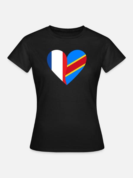 France RDC | Cadeau Franco-Congolais - Frauen T-Shirt - Schwarz
