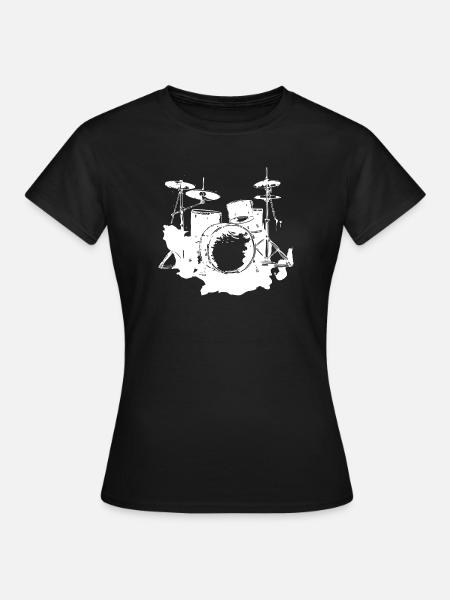 Schlagzeug - Frauen T-Shirt - Schwarz